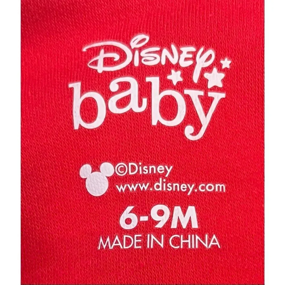 Disney Baby Red Mickey Long Sleeve Bodysuit   Boys Size 6-9 Months